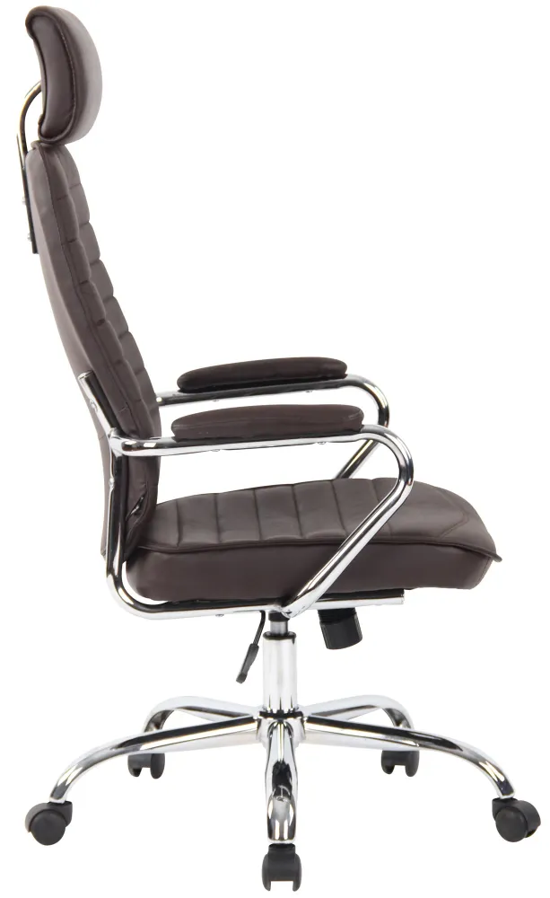 Support pour ordinateur portable Fauteuil de bureau hauteur réglable pivotant mécanisme de bascule cuir véritable marron e...