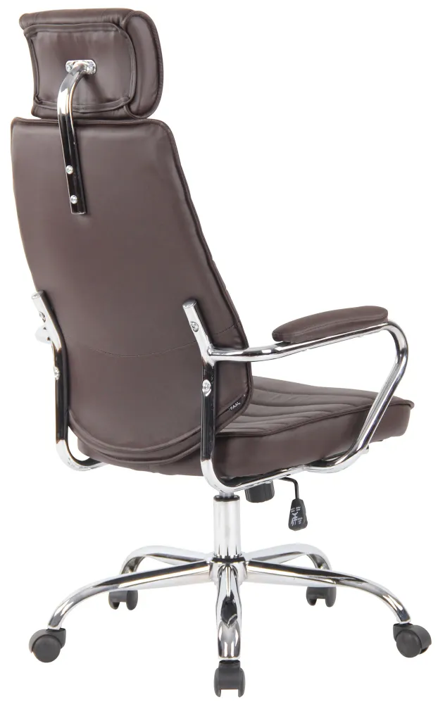 Support pour ordinateur portable Fauteuil de bureau hauteur réglable pivotant mécanisme de bascule cuir véritable marron e...