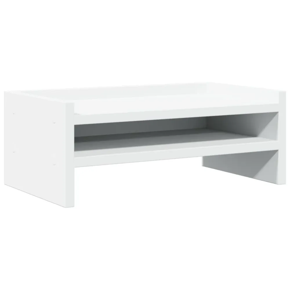Support réglable Support de moniteur table meuble bureau 42 x 24 x 16 cm bois d'ingénierie blanc 02_0044863