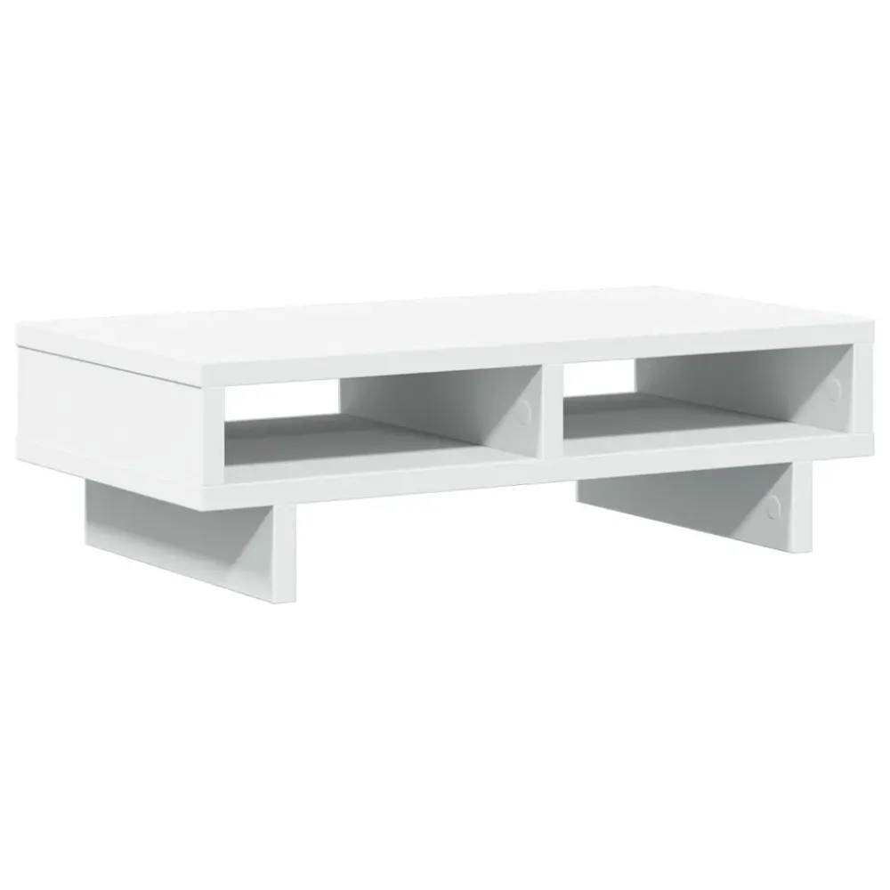 Support réglable Support de moniteur table meuble bureau 50 x 27 x 15 cm bois d'ingénierie blanc 02_0044873