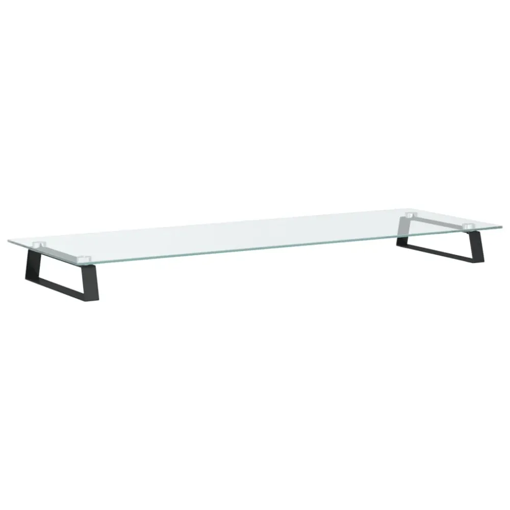 Support réglable Support de moniteur table meuble bureau 100 x 35 x 8 cm verre trempé et métal noir 02_0044853