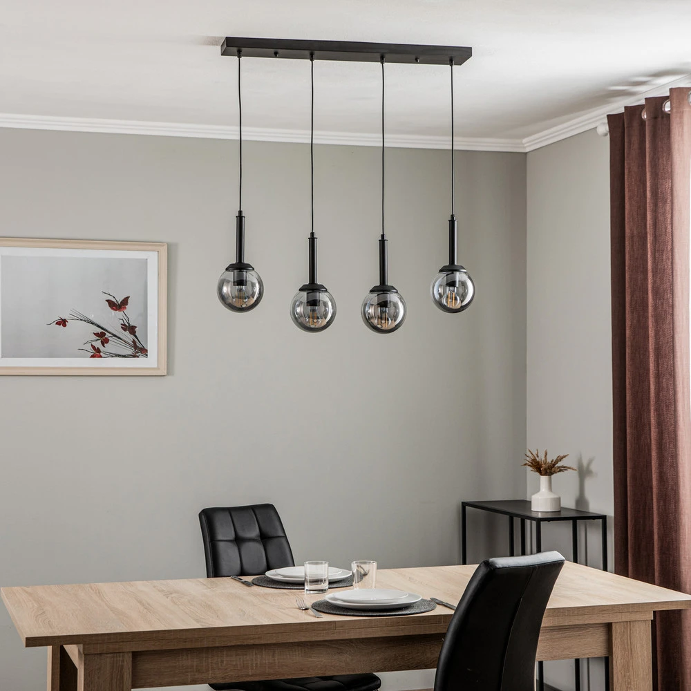 Suspension AV-7002-1781-4Y-BSY à 4 lampes allongée | Assemblage Rapide