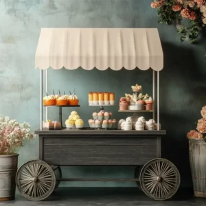 Toile de fond Fête des Mères Chariot Floral Rustique GQ2-190 avec Roulettes Bloquantes