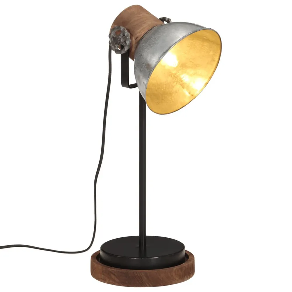 Lampe de bureau 25 W argent vieux style 17x17x50 cm E27