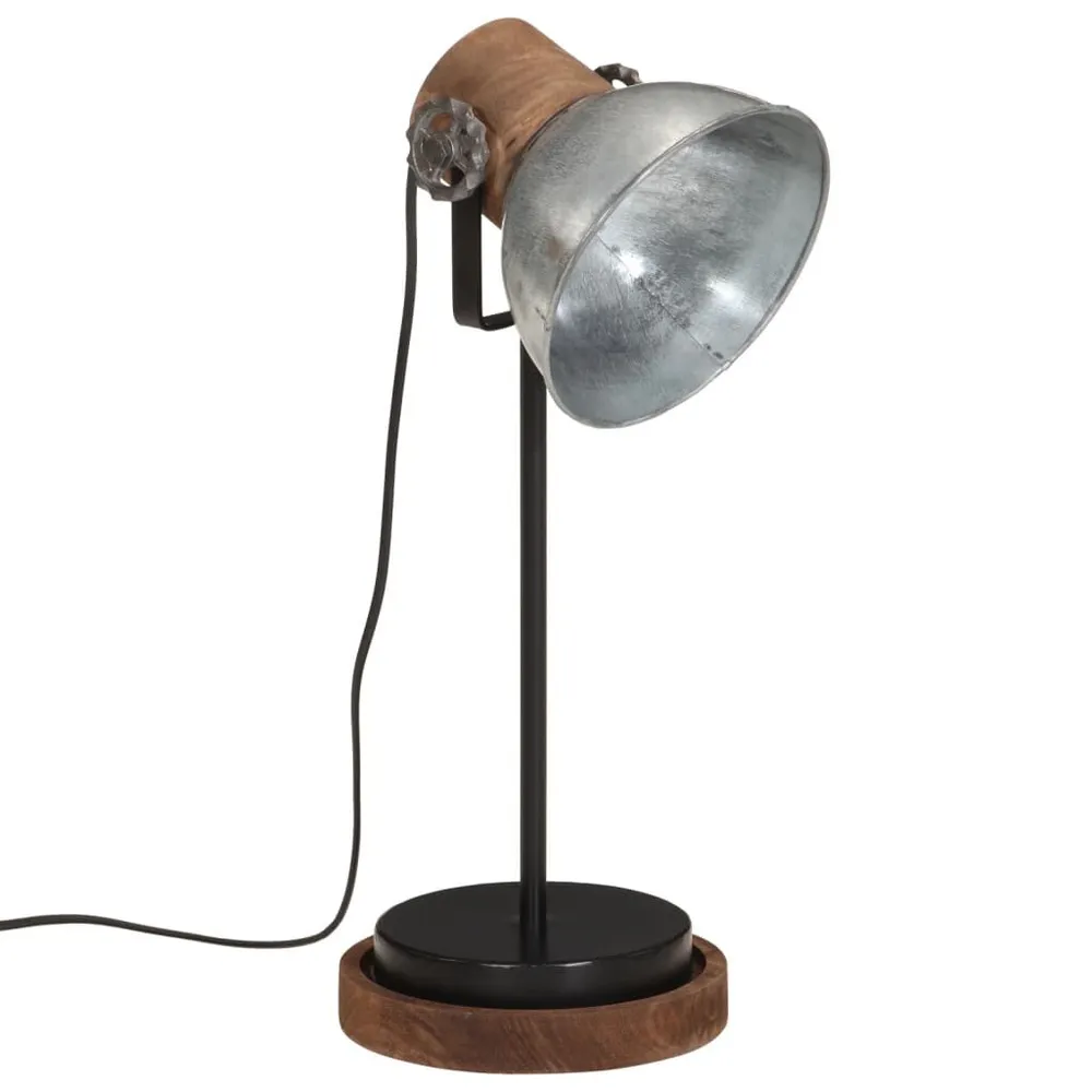 Lampe de bureau 25 W argent vieux style 17x17x50 cm E27