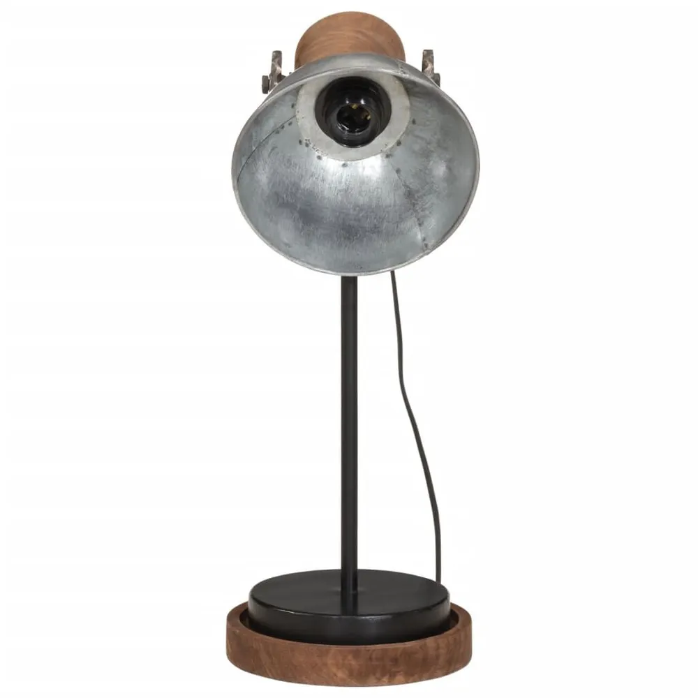 Lampe de bureau 25 W argent vieux style 17x17x50 cm E27