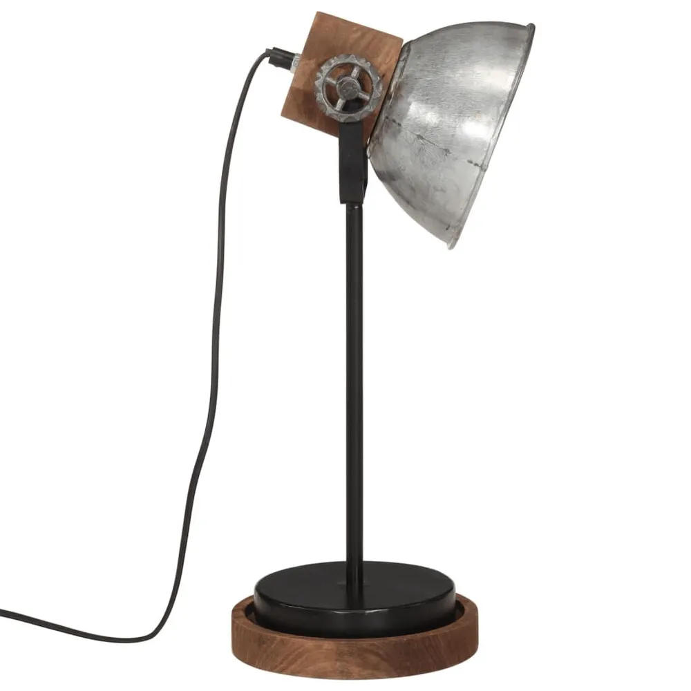 Lampe de bureau 25 W argent vieux style 17x17x50 cm E27