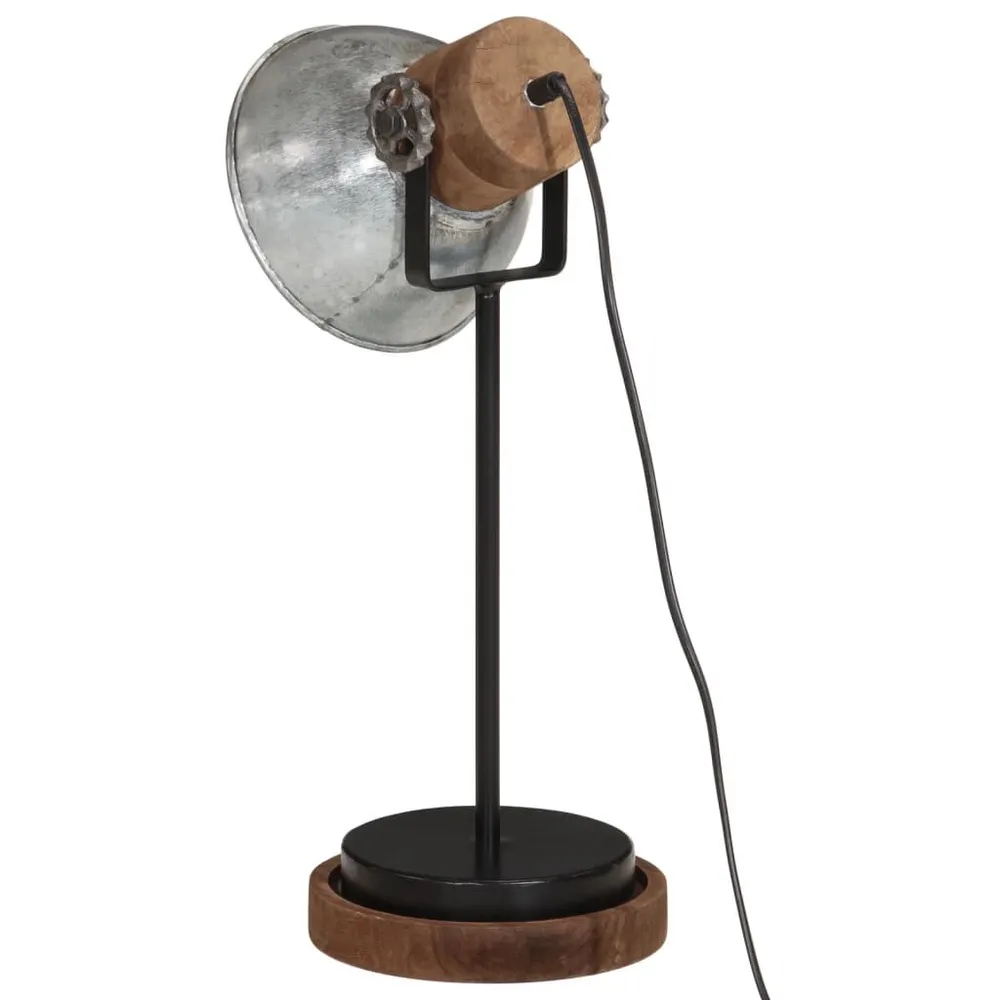 Lampe de bureau 25 W argent vieux style 17x17x50 cm E27
