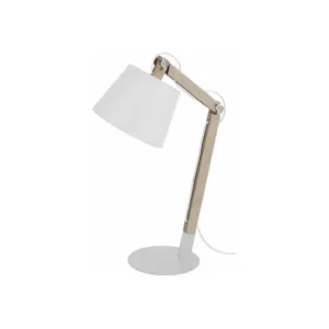 Lampe de bureau articulé bois gris,naturel 68 cm. avec tablette inclinable