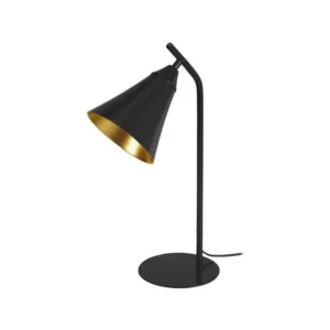 Lampe de bureau conique métal noir 46 cm. pour équipement audiovisuel