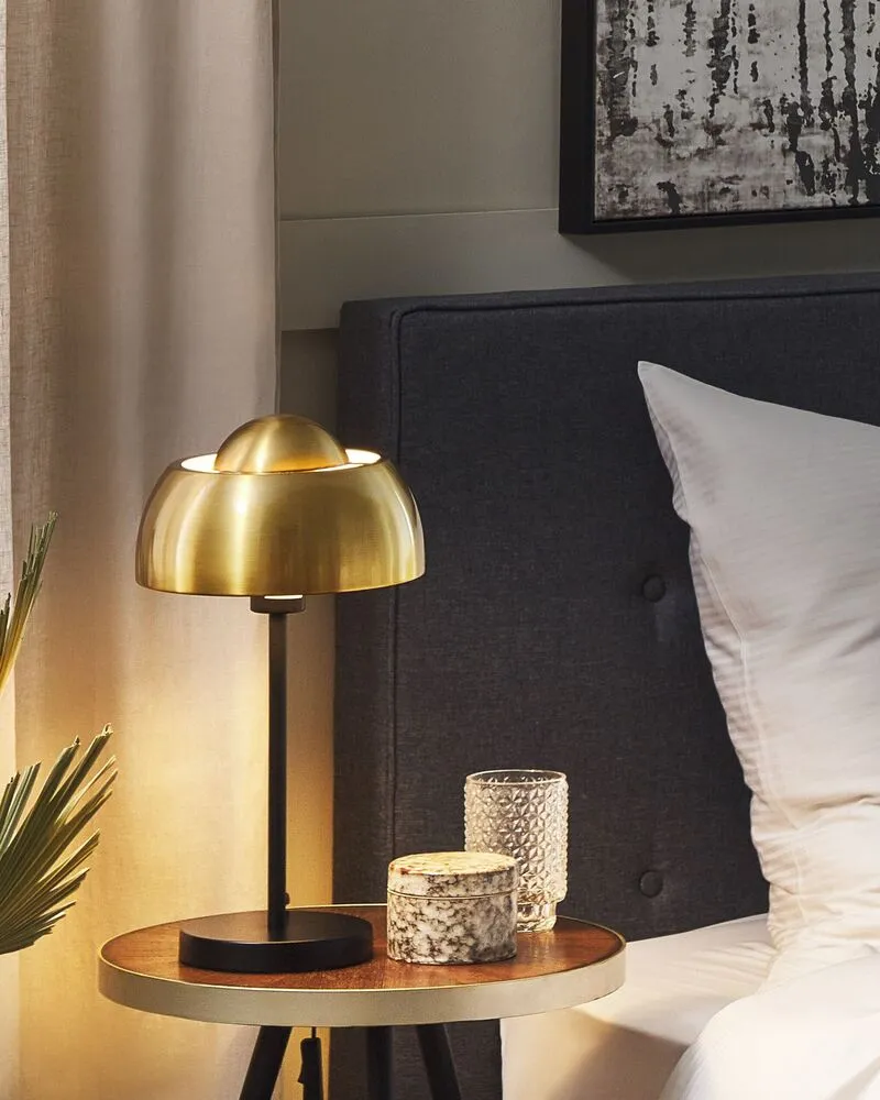 Lampe de bureau en métal noir et doré SENETTE pour salles de classe