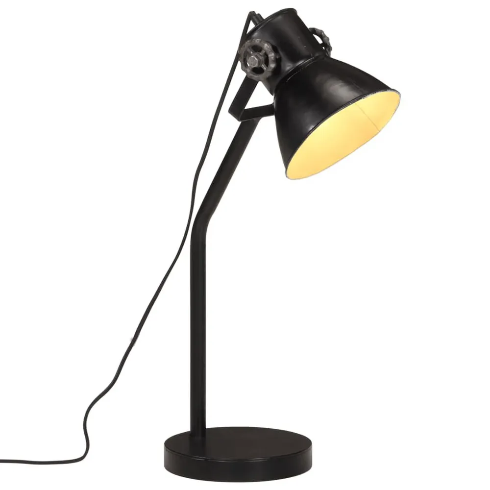 Lampe de bureau 25 W noir 17x17x60 cm E27 avec roulettes pivotantes
