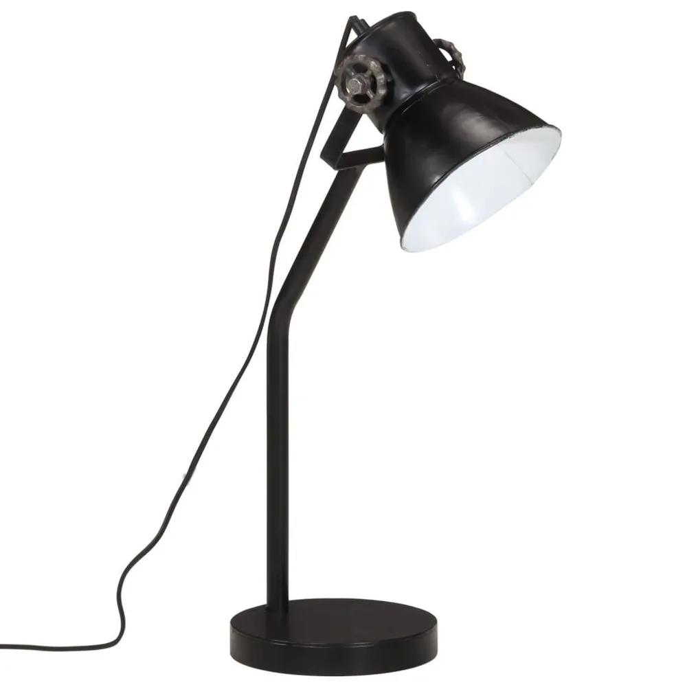 Lampe de bureau 25 W noir 17x17x60 cm E27 avec roulettes pivotantes