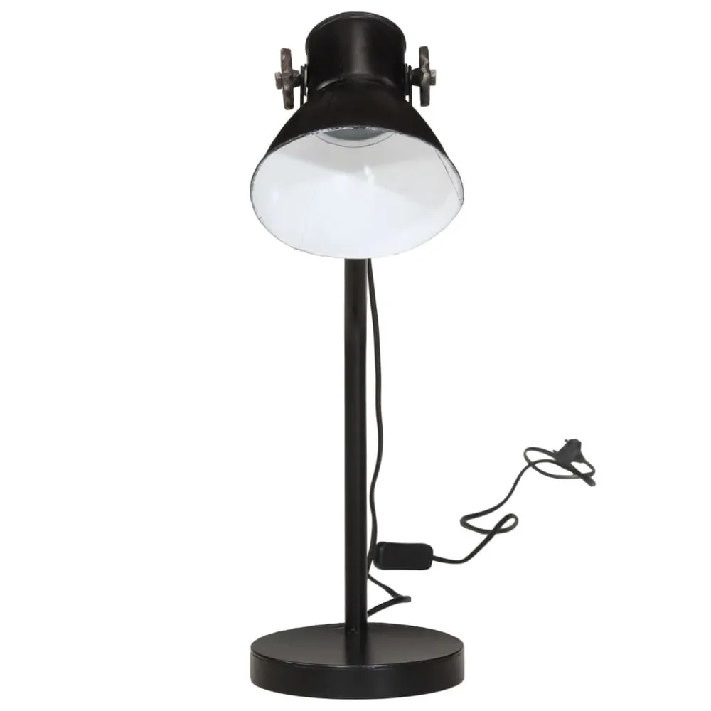 Lampe de bureau 25 W noir 17x17x60 cm E27 avec roulettes pivotantes