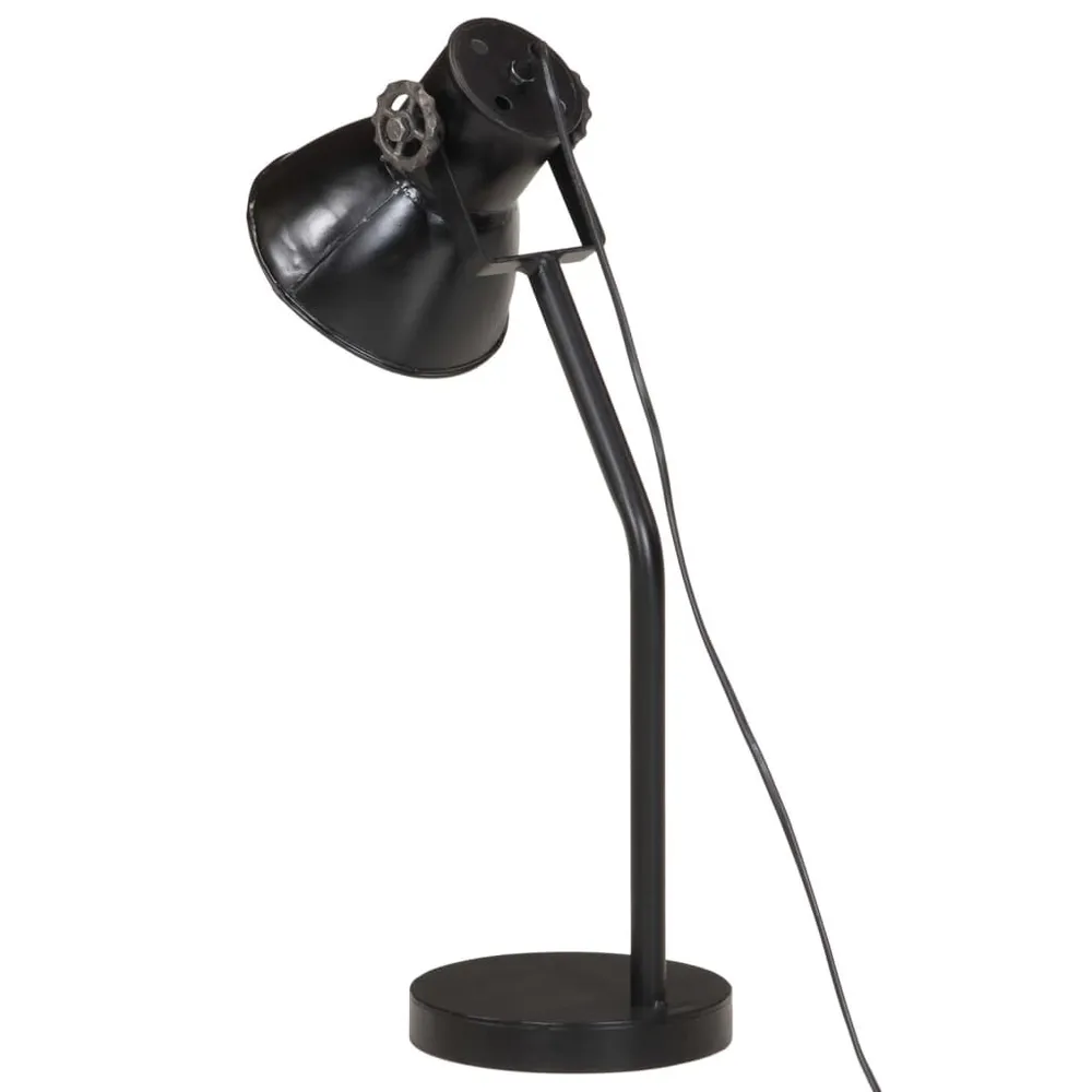 Lampe de bureau 25 W noir 17x17x60 cm E27 avec roulettes pivotantes