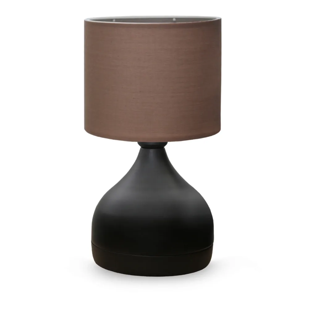 Lampe de bureau shoreham E27 hauteur 32 cm noir / marron 03_0007401 avec freins de roue