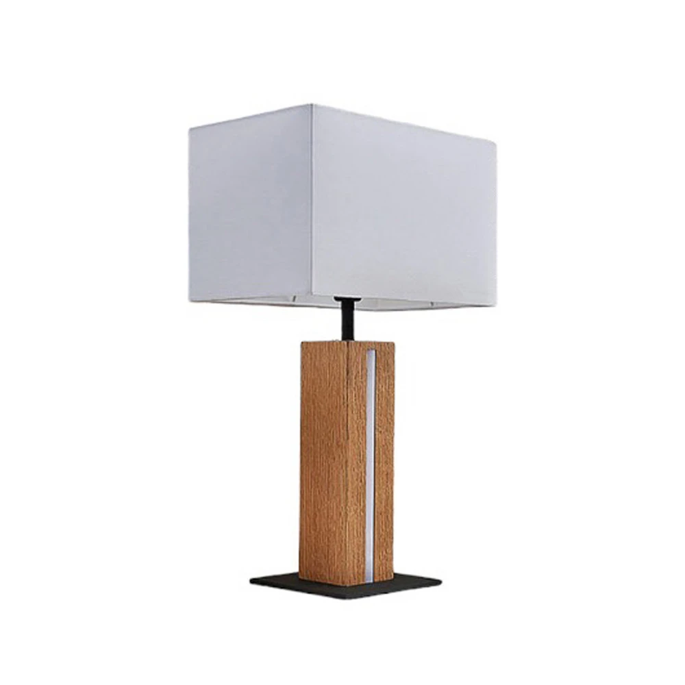Lampe à poser Garry support en bois, angulaire avec freins de roue