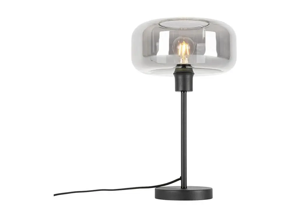 Lampe de table art déco noire avec verre fumé - Bizle pour salles de classe