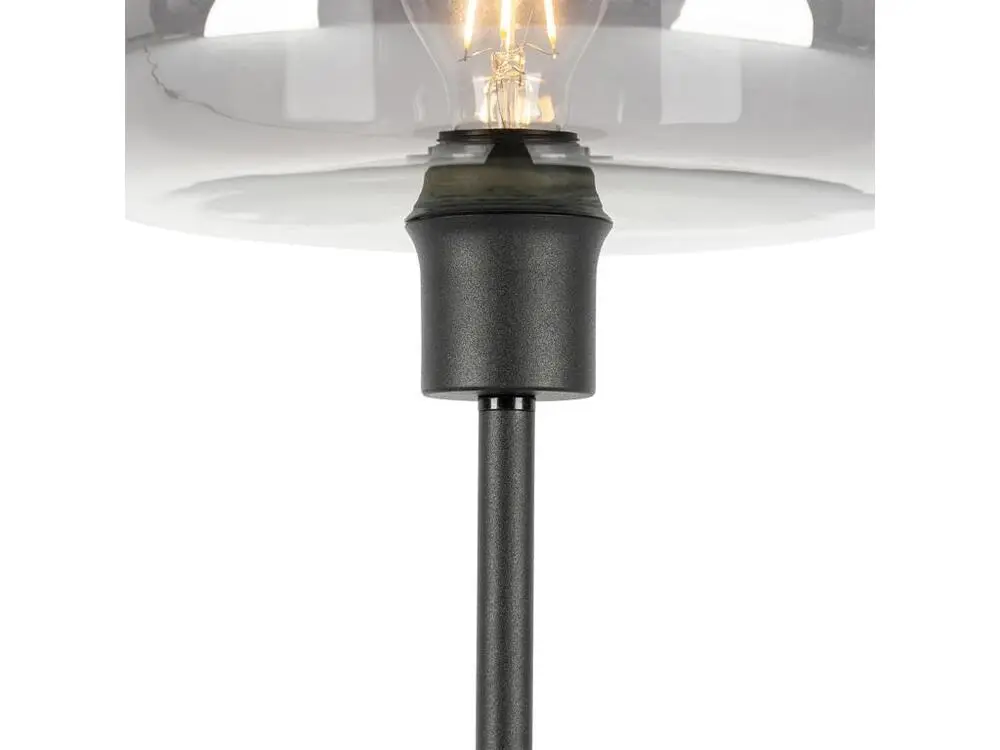 Lampe de table art déco noire avec verre fumé - Bizle pour salles de classe