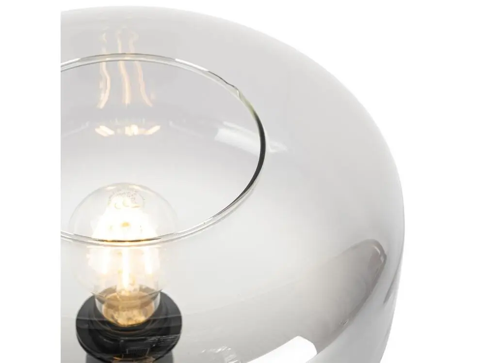 Lampe de table art déco noire avec verre fumé - Bizle pour salles de classe