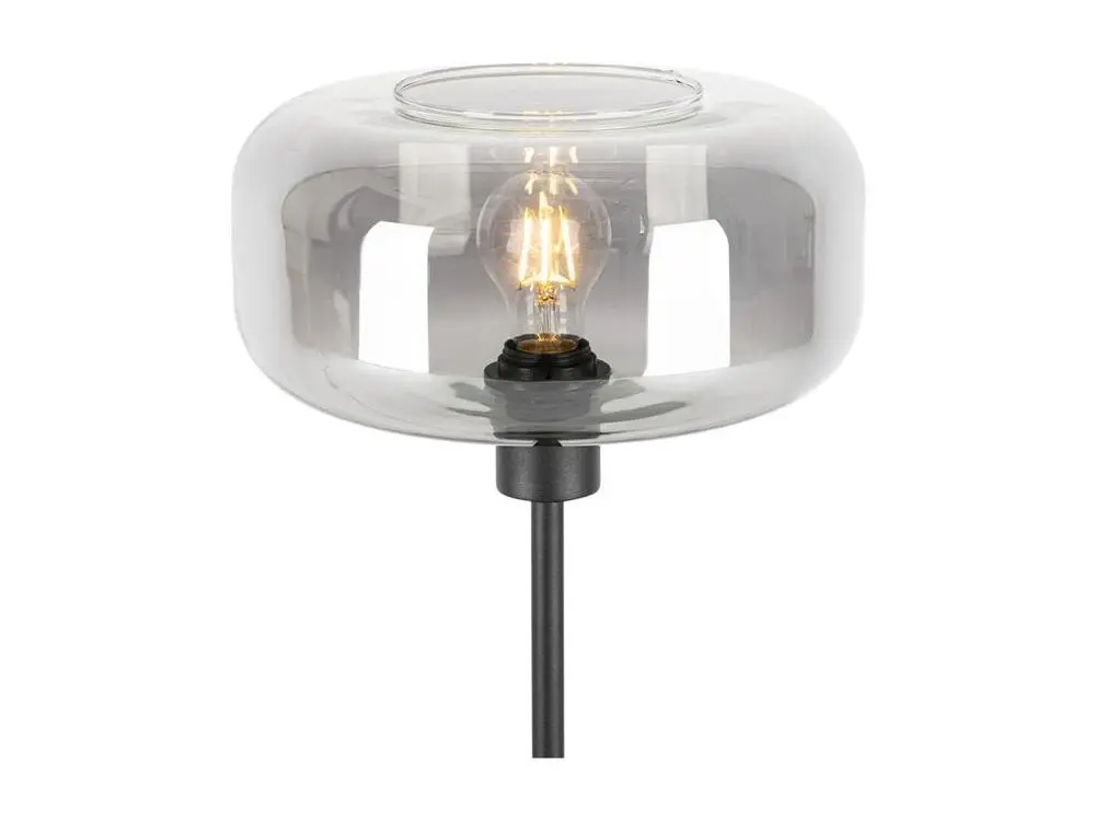 Lampe de table art déco noire avec verre fumé - Bizle pour salles de classe