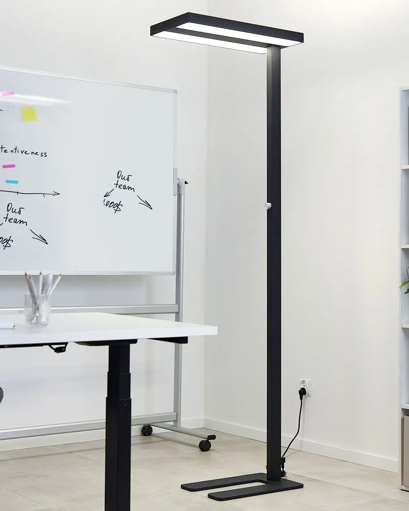 Metal LED Office Floor Lamp Noir jais TAURUS Facile à déplacer