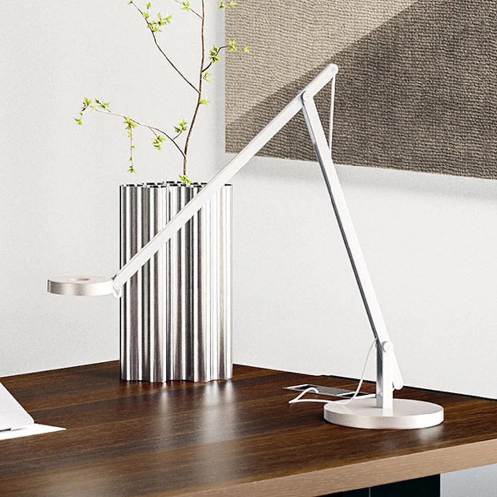 Rotaliana String T1 lampe LED blanche, argentée avec tablette inclinable