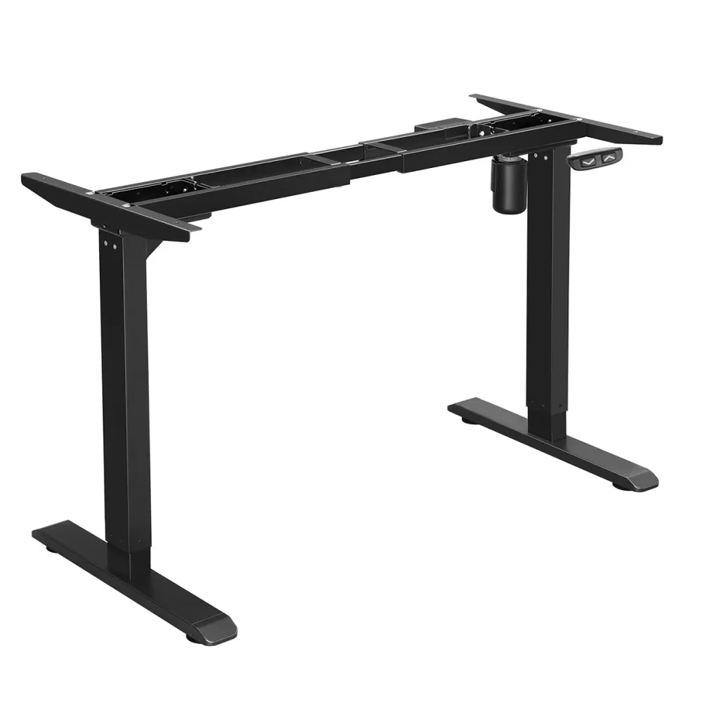 Support de bureau électrique cadre de table hauteur réglable en continu longueur réglable en acier noir 12_0007426 avec su...