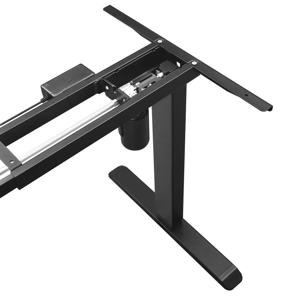 Support de bureau électrique cadre de table hauteur réglable en continu longueur réglable en acier noir 12_0007426 avec su...