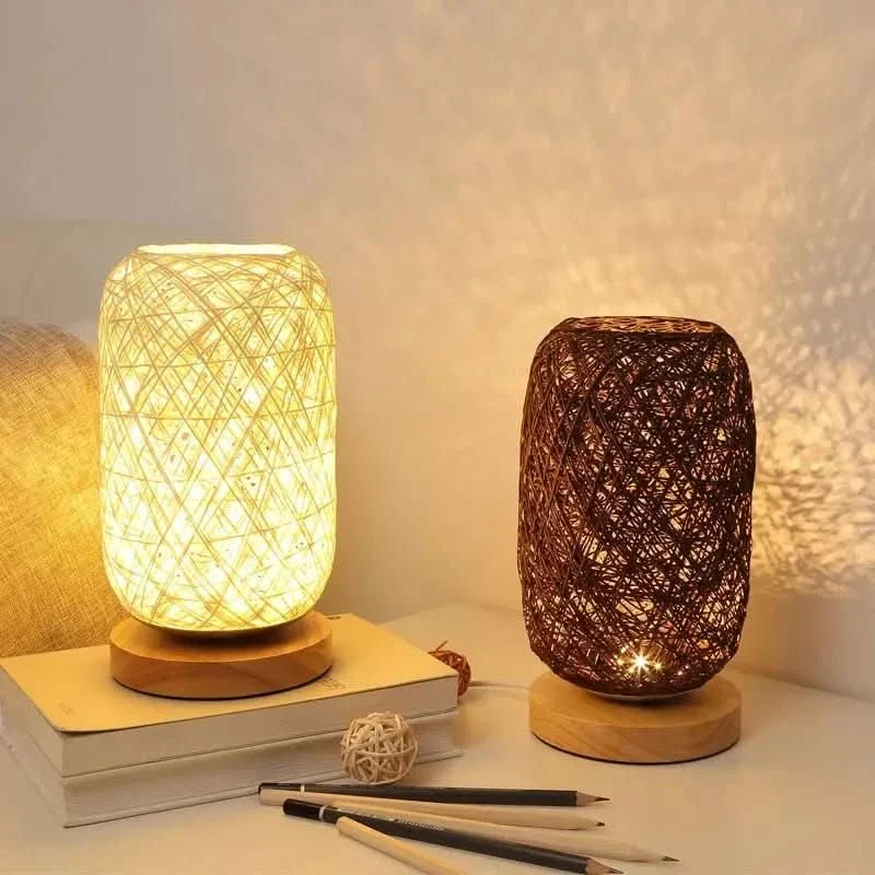 Support pour ordinateur portable Lampe en Rotin Bureau | Halo Tressé