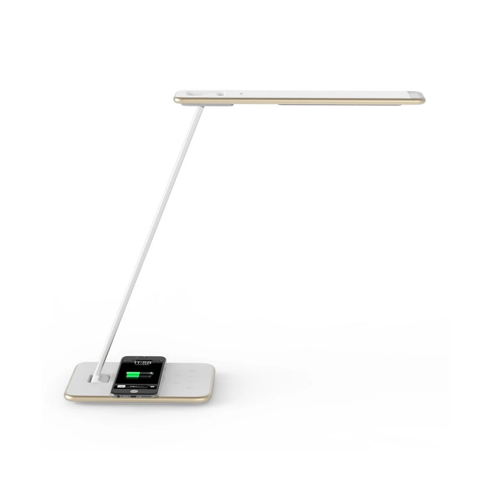 Support réglable Lampe de bureau LED Orbit avec induction, dorée