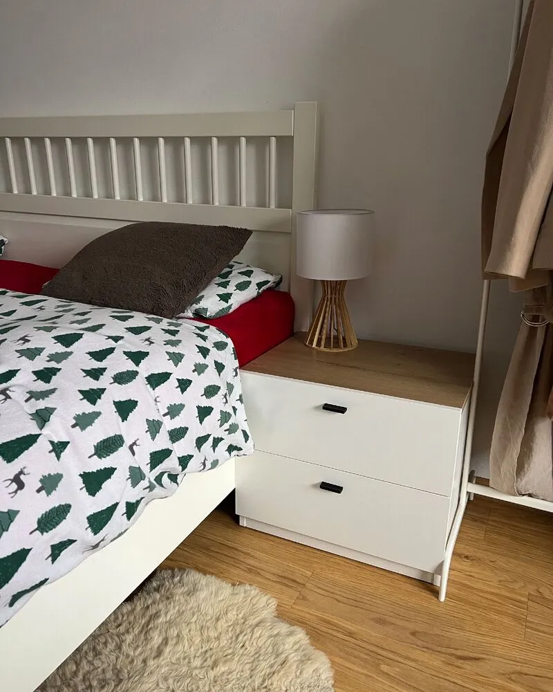 Tafellamp hout wit CARRION Lot de 2 chariots