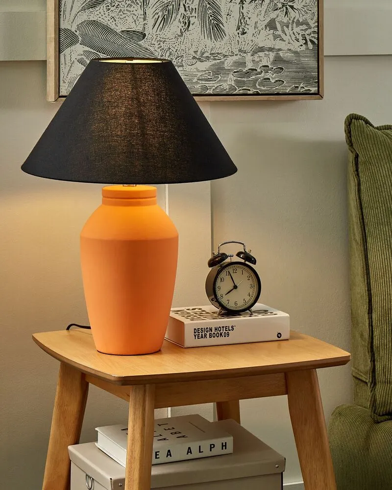 Tafellamp keramiek oranje RODEIRO en Acier et MDF