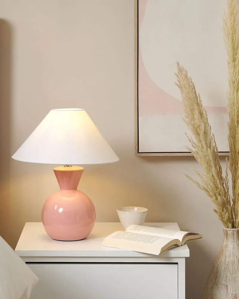 Tafellamp keramiek roze FERRY avec tablette inclinable