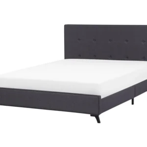 Bed stof donkergrijs 140 x 200 cm AMBASSADOR