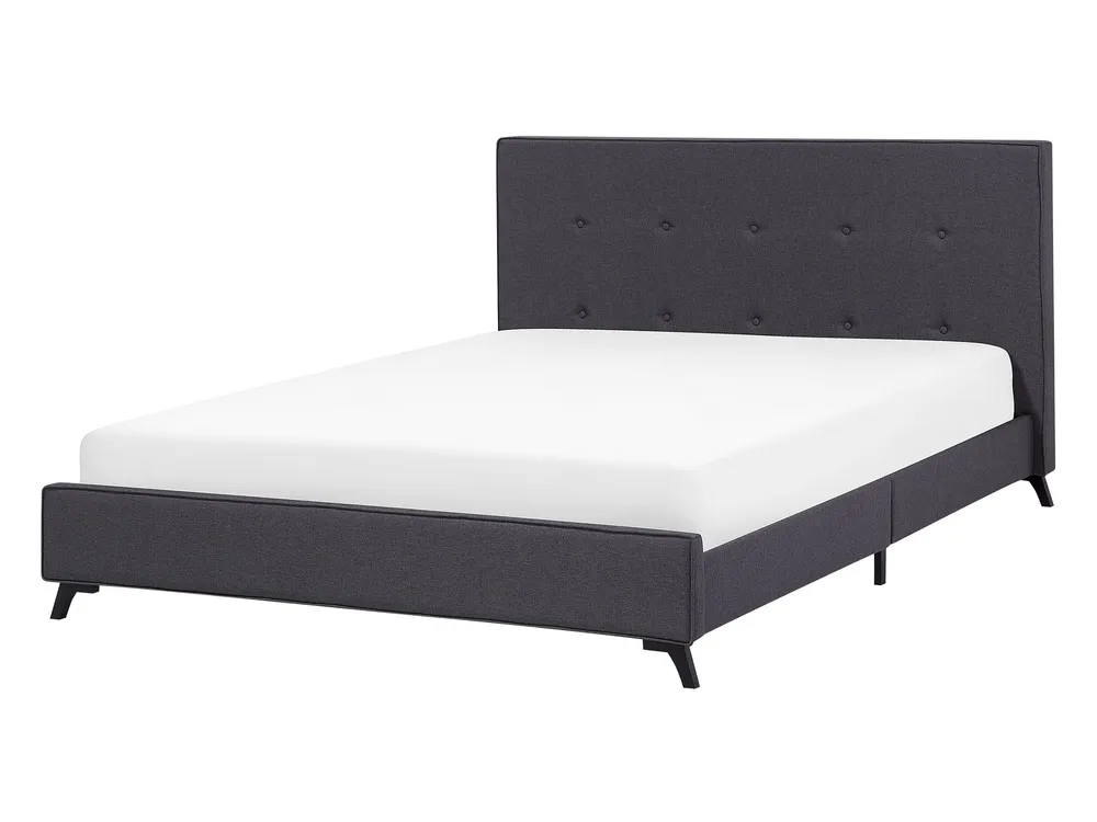 Bed stof donkergrijs 140 x 200 cm AMBASSADOR