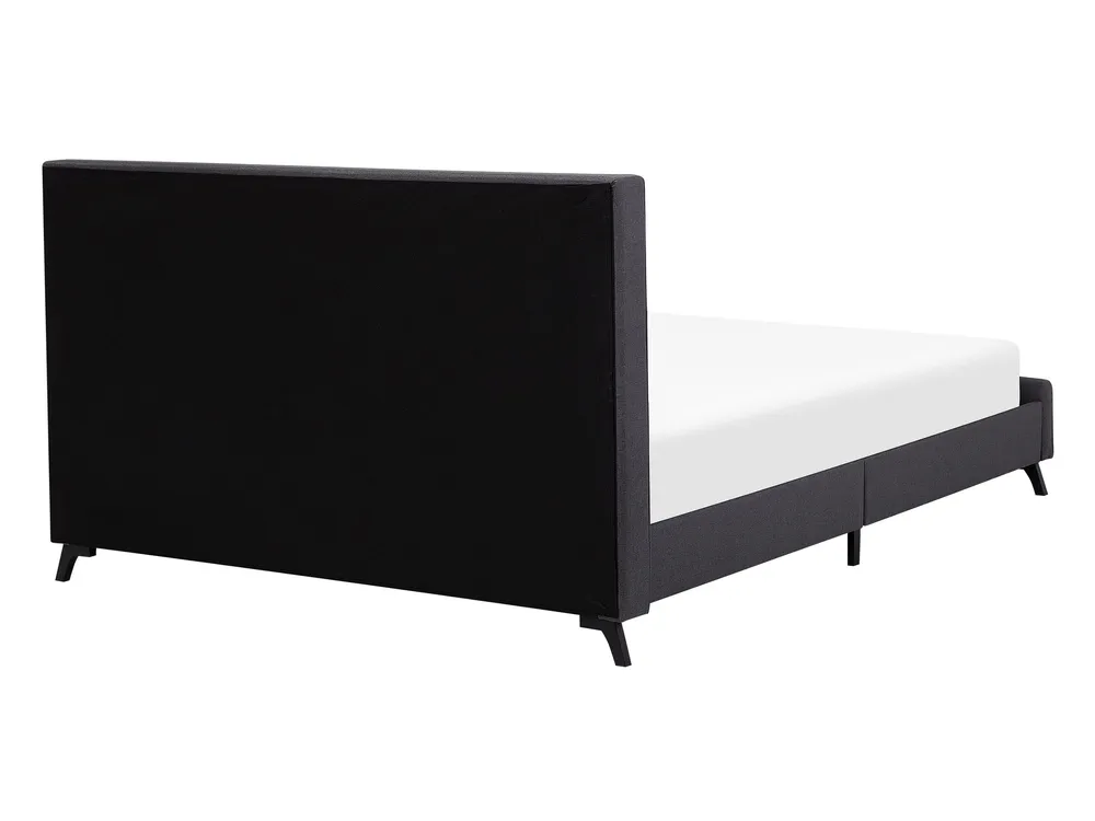 Bed stof donkergrijs 140 x 200 cm AMBASSADOR