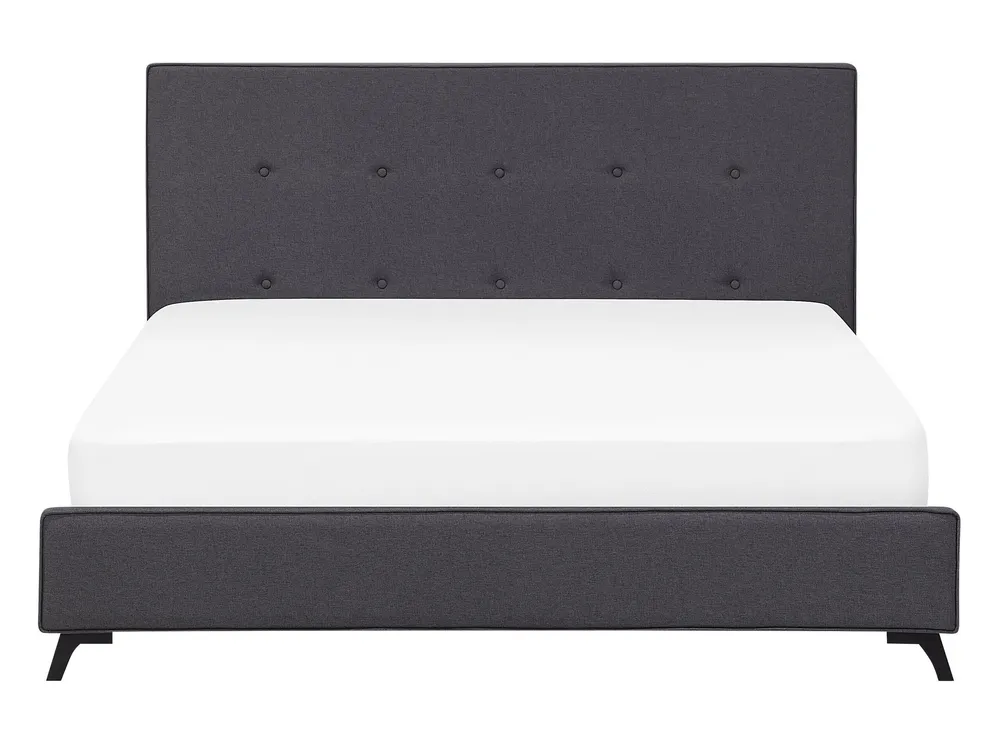 Bed stof donkergrijs 140 x 200 cm AMBASSADOR
