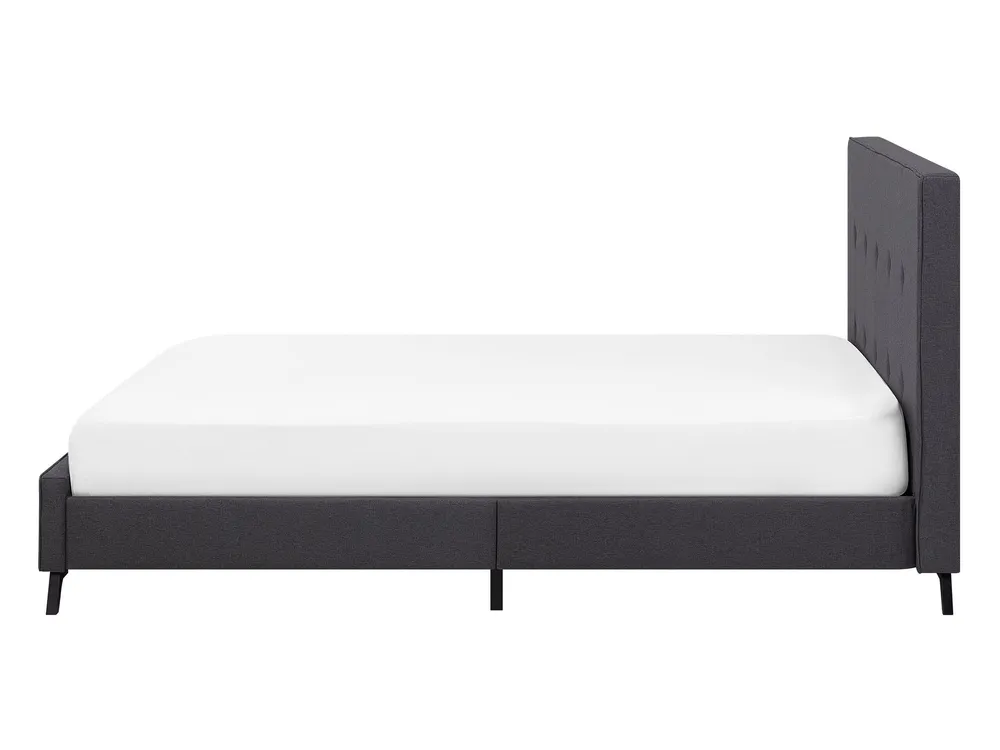 Bed stof donkergrijs 140 x 200 cm AMBASSADOR