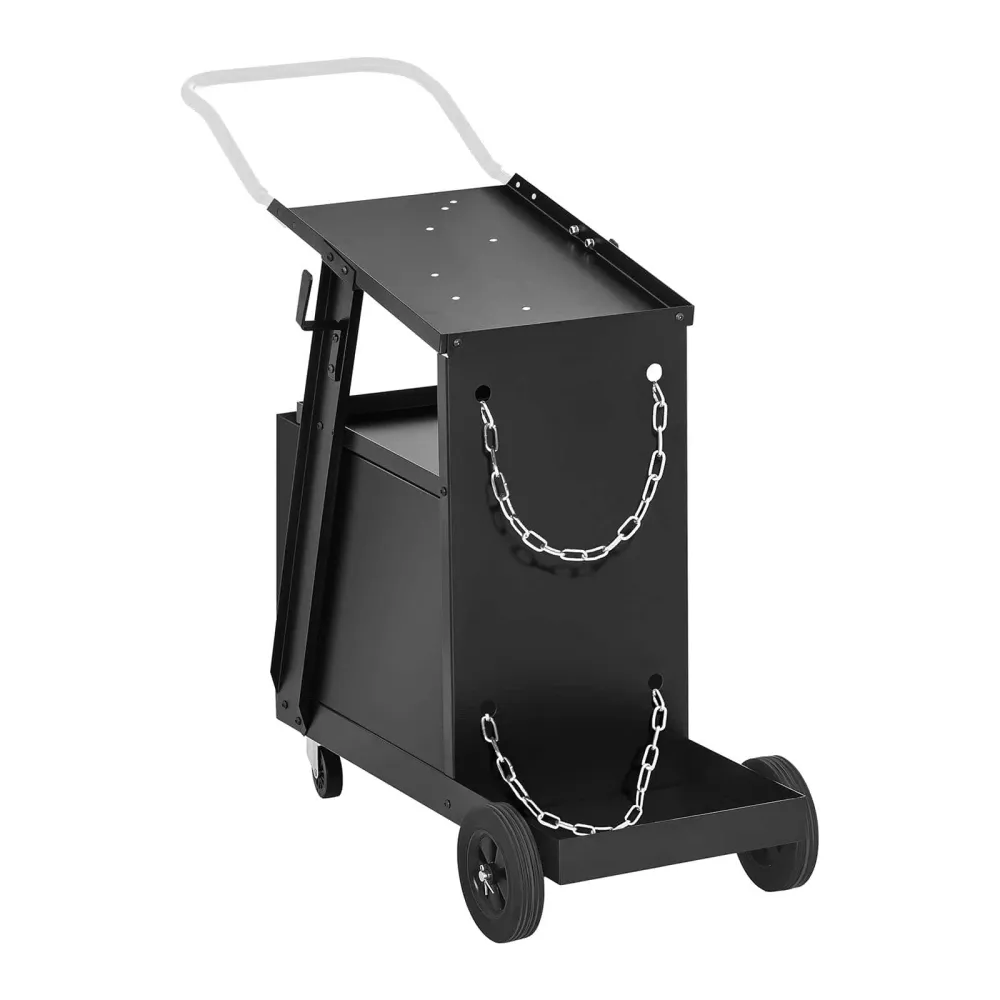 Certifié NF EN 1335 Chariot poste à souder avec 3 compartiments 75 kg noir 14_0006824