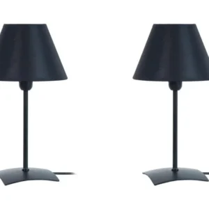 Chariot de service Pair de Lampes de chevet droit métal noir 22 cm.