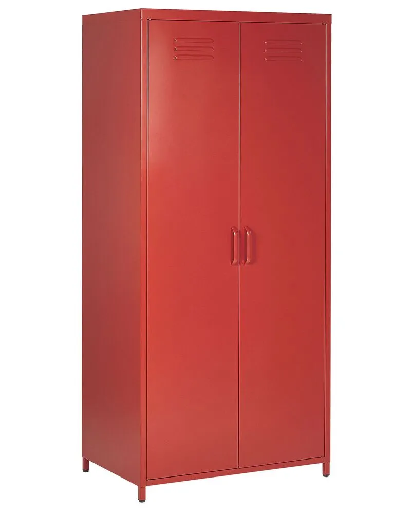 Garderobekast chroomstaal rood VARNA Lot de 2 chariots