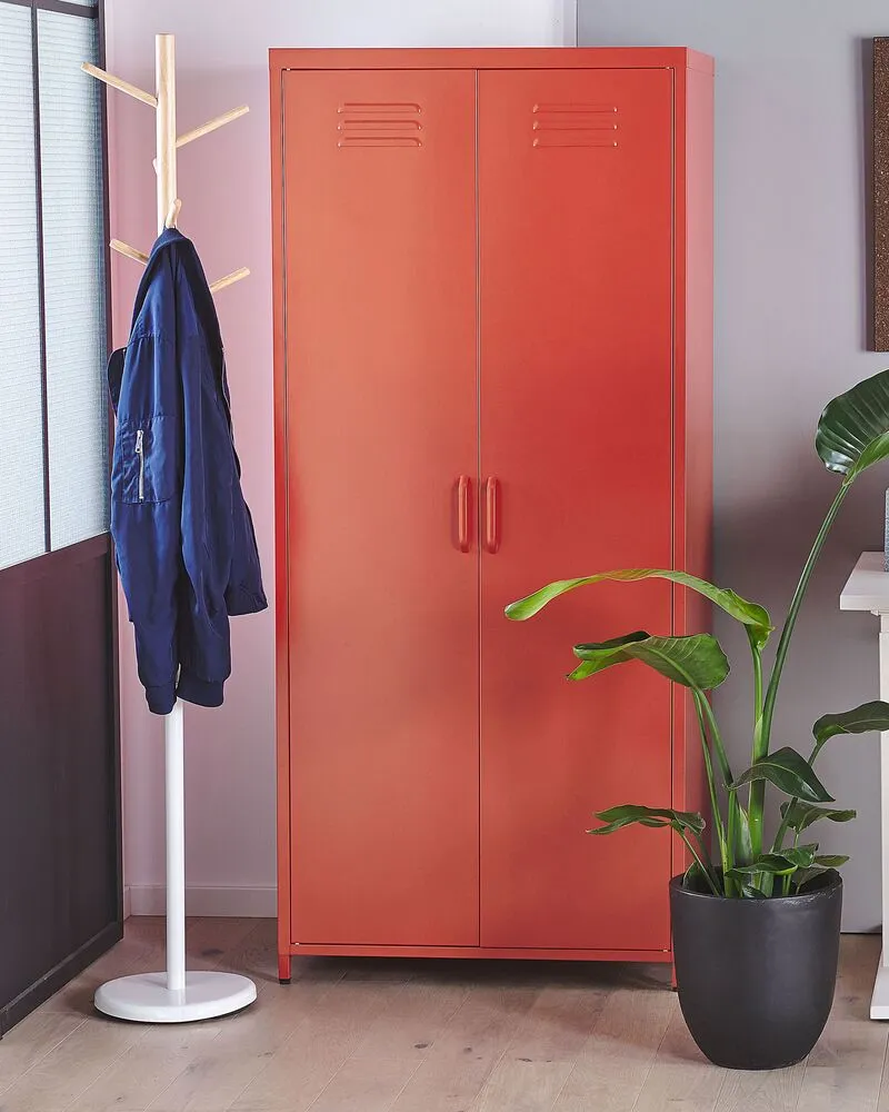 Garderobekast chroomstaal rood VARNA Lot de 2 chariots