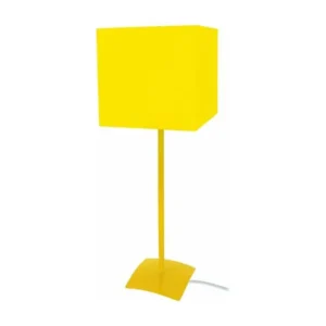 Lampe poser droit métal jaune 46 cm.