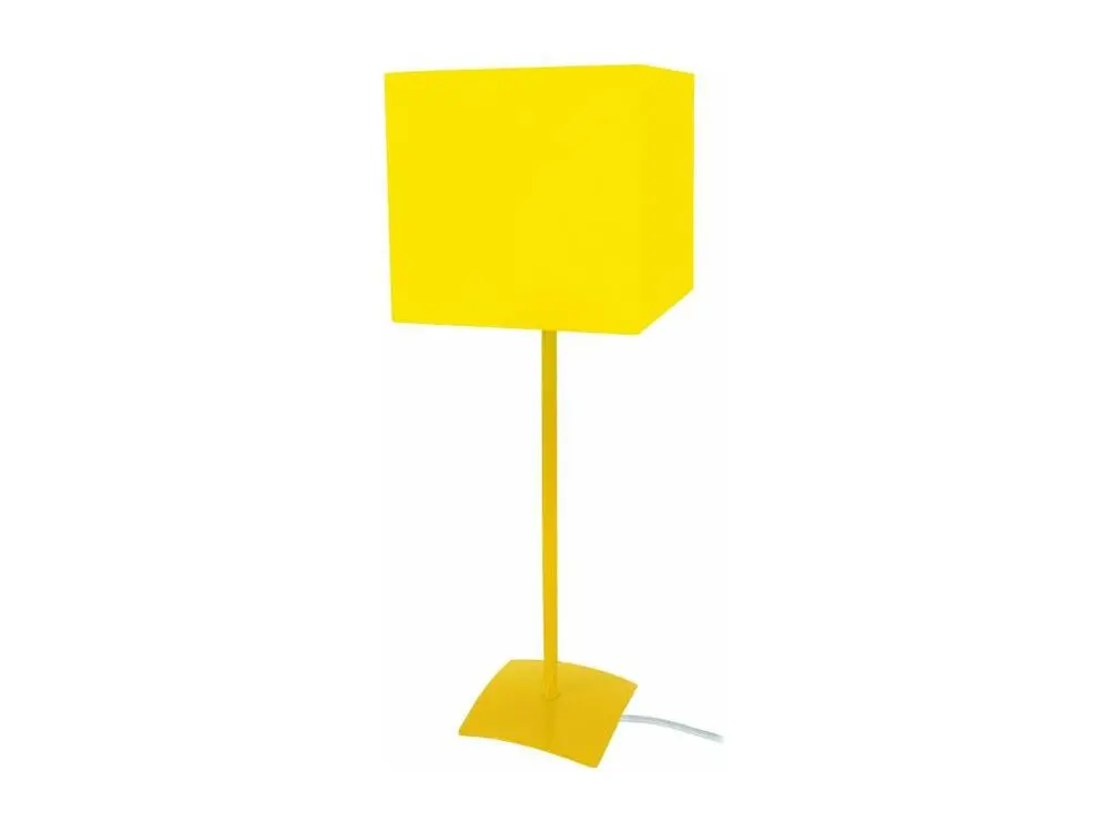 Lampe poser droit métal jaune 46 cm.