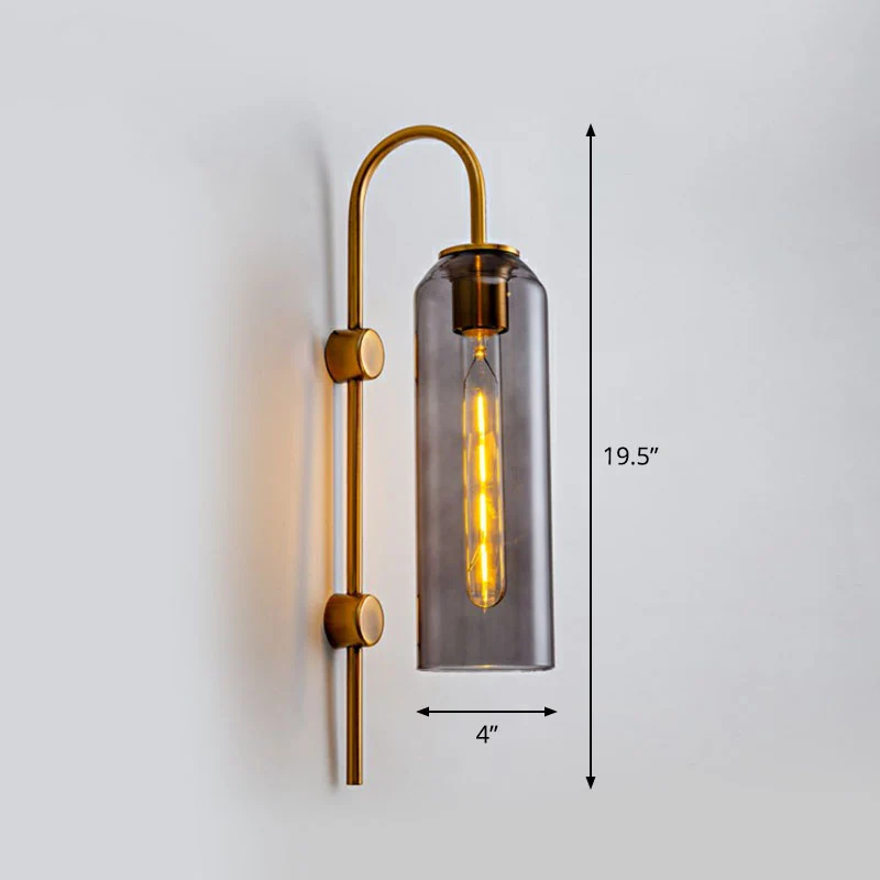 Längliche Kuppel-Wandleuchte, postmoderne 1-Licht-Korridor-Wandleuchte aus Glas mit Schwanenhalsarm avec surface antidérap...