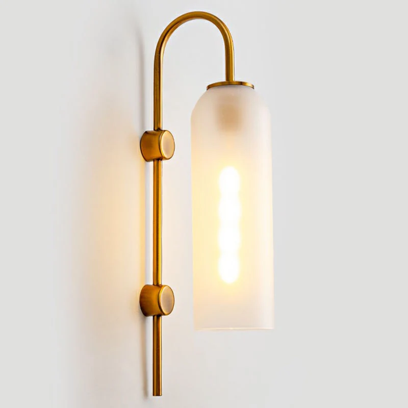 Längliche Kuppel-Wandleuchte, postmoderne 1-Licht-Korridor-Wandleuchte aus Glas mit Schwanenhalsarm avec surface antidérap...