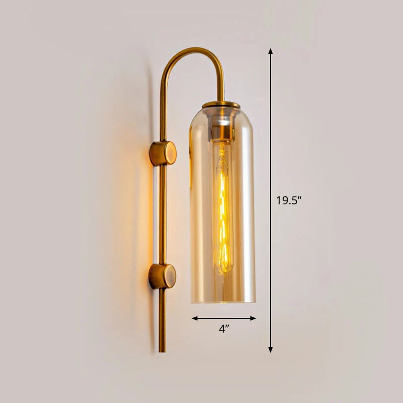 Längliche Kuppel-Wandleuchte, postmoderne 1-Licht-Korridor-Wandleuchte aus Glas mit Schwanenhalsarm avec surface antidérap...