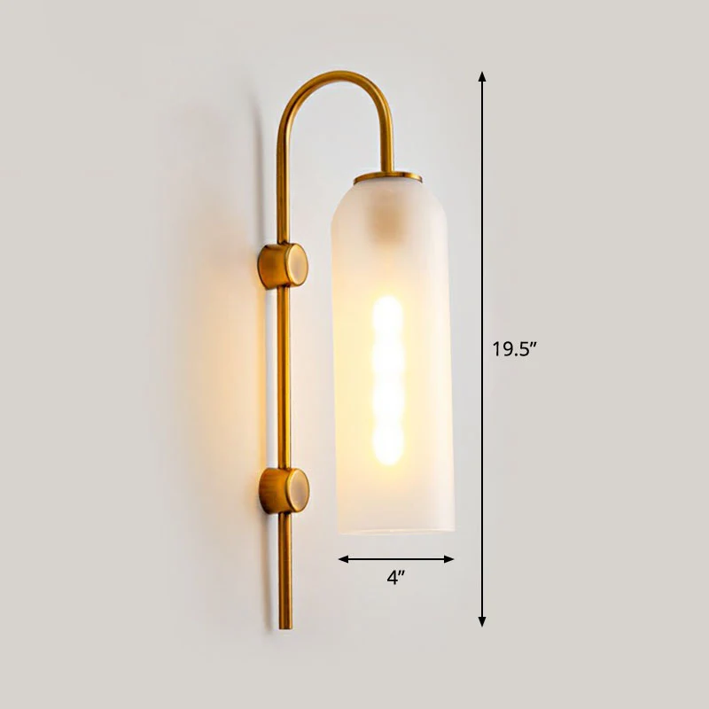 Längliche Kuppel-Wandleuchte, postmoderne 1-Licht-Korridor-Wandleuchte aus Glas mit Schwanenhalsarm avec surface antidérap...