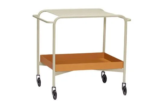 Bureau Ergonomique Chariot en métal blanc Push Hübsch - 66cm